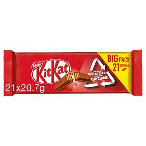Kit Kat 2 Finger Milk Chocolate Biscuit Bar Multipack 21 Pack