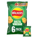 Walkers Salt & Vinegar Multipack Crisps 6x25