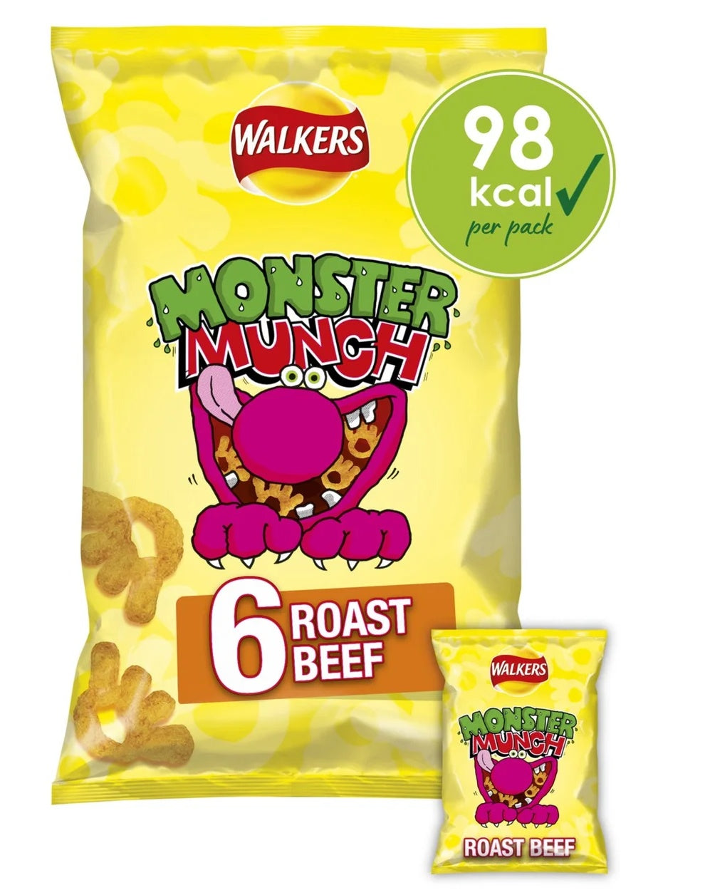 Walkers Monster Munch Roast Beef Multipack Crisps 6x20g