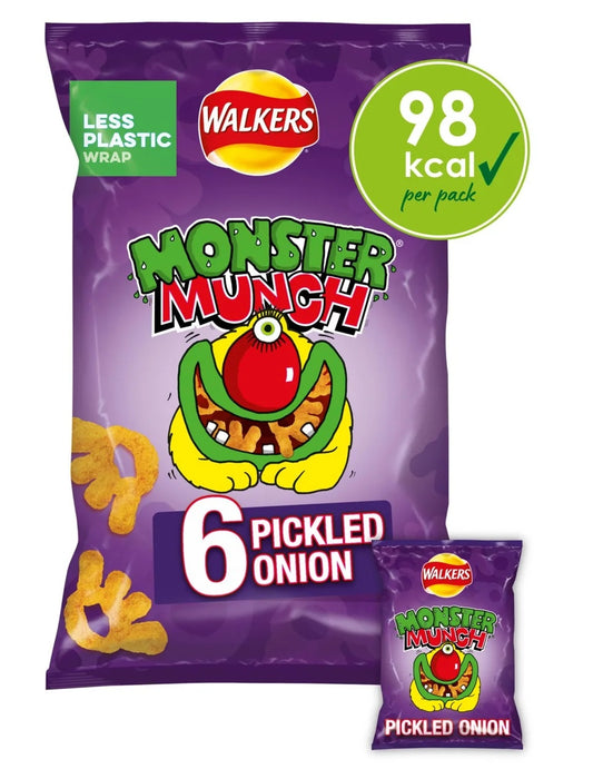Walkers Monster Munch Pickled Onion Multipack Crisps 6x20g