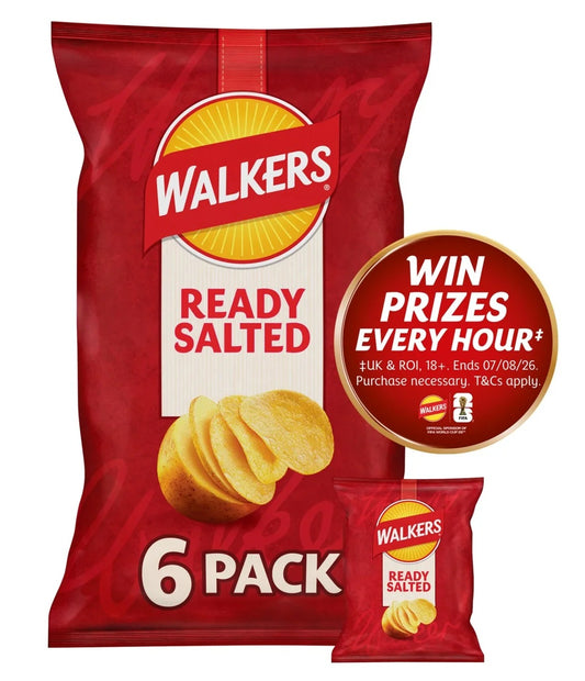 Walkers Ready Salted Multipack Crisps 6x25g