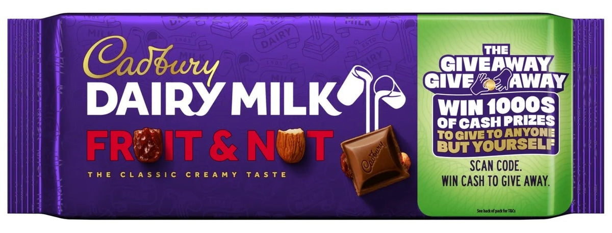 Cadbury Dairy Milk Fruit and Nut Chocolate Bar 180g
