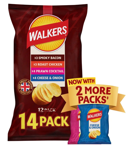 Walkers Meaty Variety Multipack Crisps 12x25g