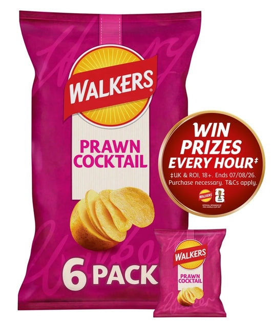 Walkers Prawn Cocktail Multipack Crisps 6x25g