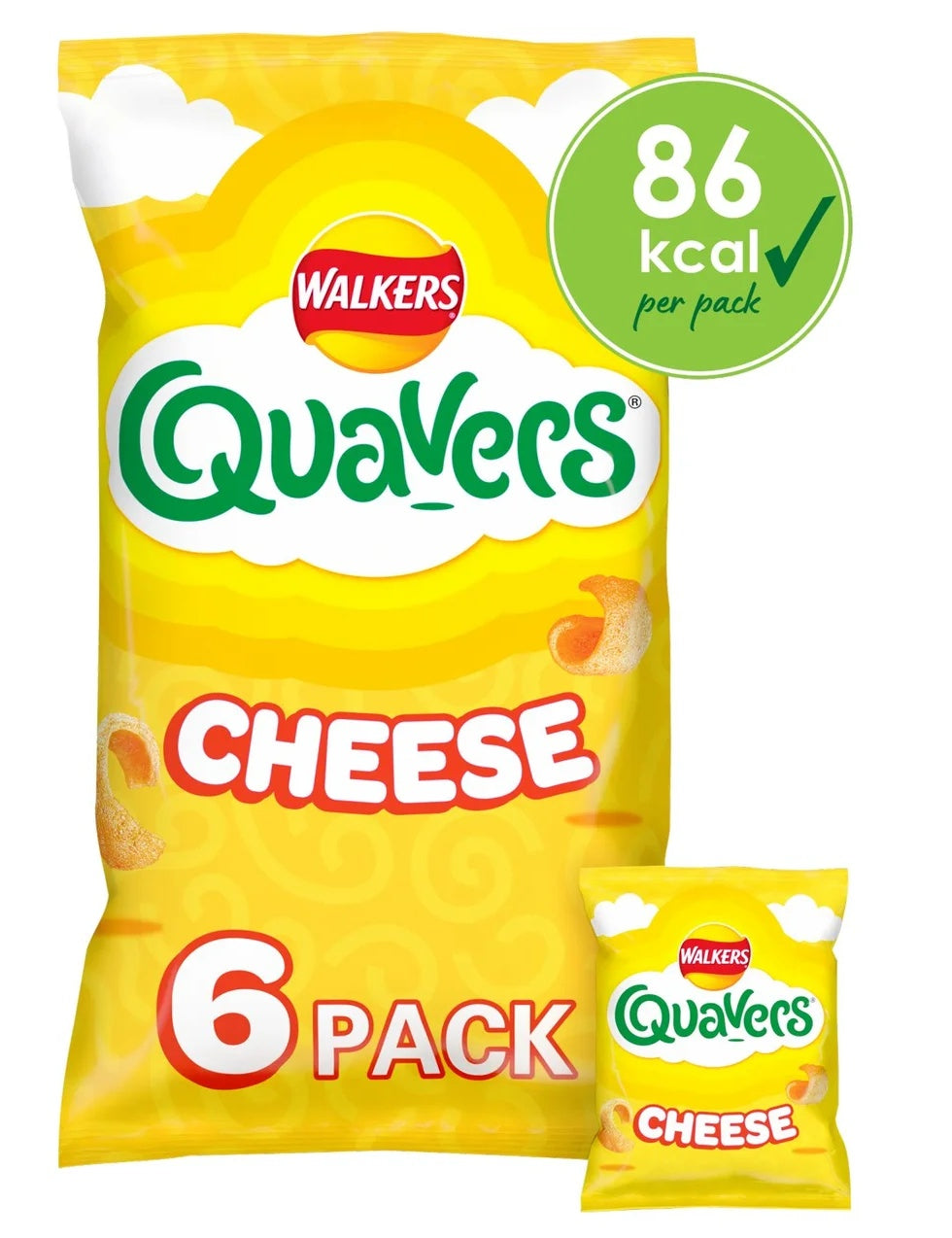 Walkers Quavers Cheese Multipack Crisps 6x16g